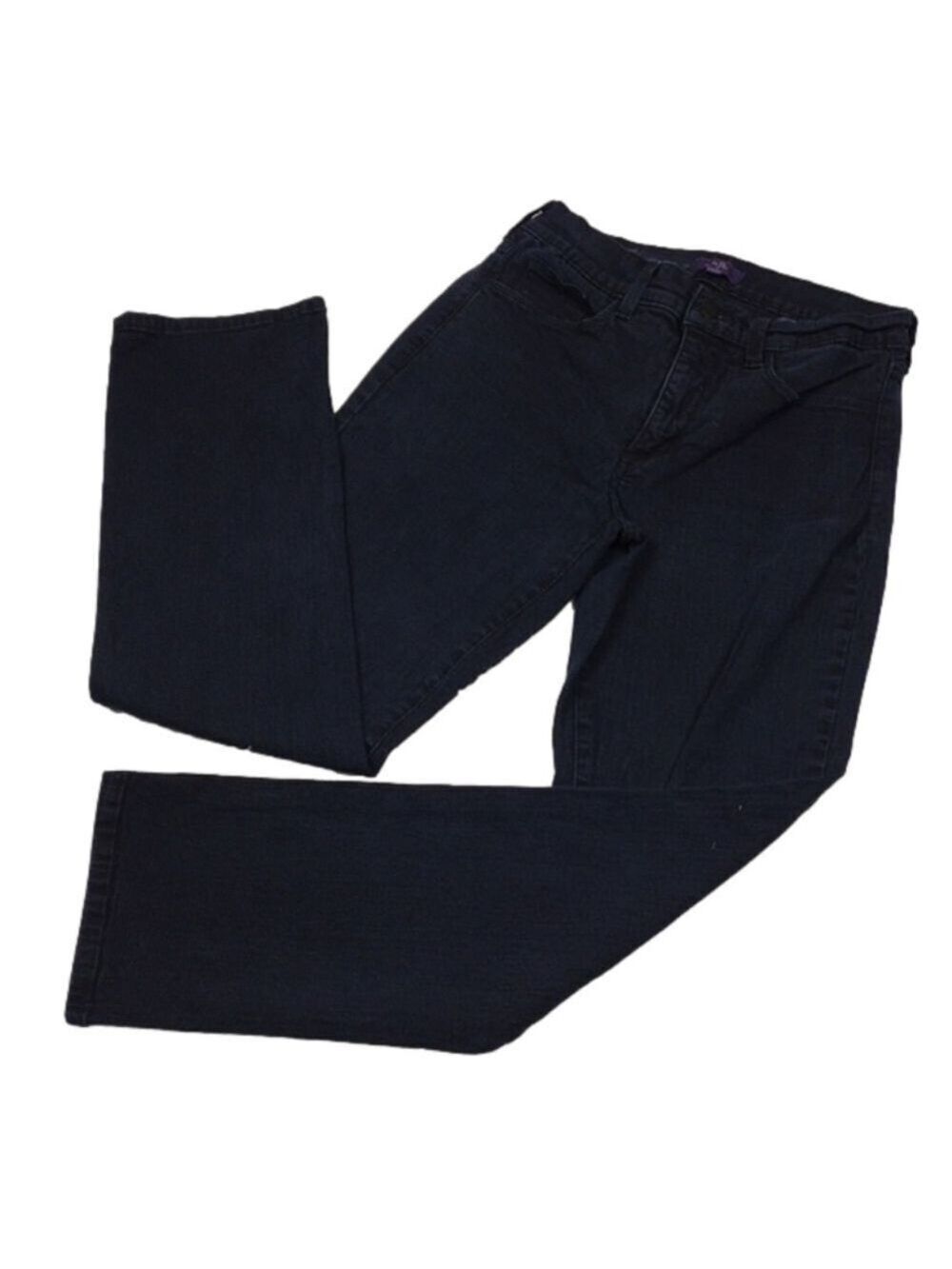NYDJ Lift Tuck Technology Blue Dark Wash Five Pocket Mid Rise Straight Leg Jean